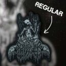 SLAUGHTER MESSIAH -- Cursed to the Pyre  WOVEN SHAPE PATCH