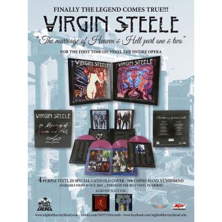 VIRGIN STEELE -- The Marriage of Heaven and Hell - Part One + Part Two  4LP  PURPLE
