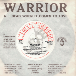 WARRIOR -- Dead When It Comes to Love  CD EP