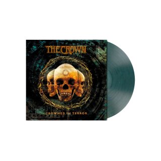 THE CROWN -- Crowned in Terror  LP  CLEAR TEAL MARBLED