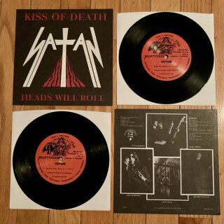 SATAN -- Kiss of Death / Heads Will Roll  7"