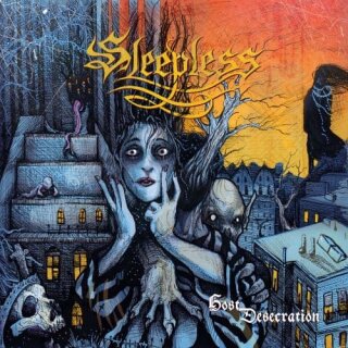 SLEEPLESS -- Host Desecration  LP  BLUE + BADGE