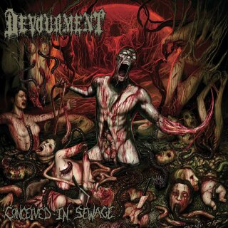 DEVOURMENT -- Conceived in Sewage  LP  TRI COLOR MERGE SPLATTER