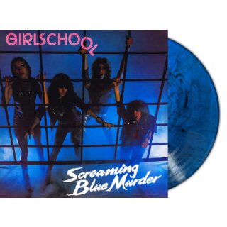 GIRLSCHOOL -- Screaming Blue Murder  LP  MARBLED