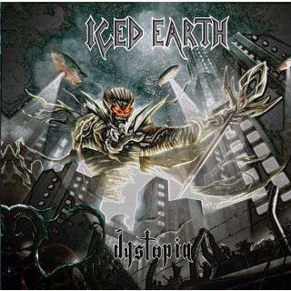ICED EARTH -- Dystopia  LP  RED BLACK MARBLED